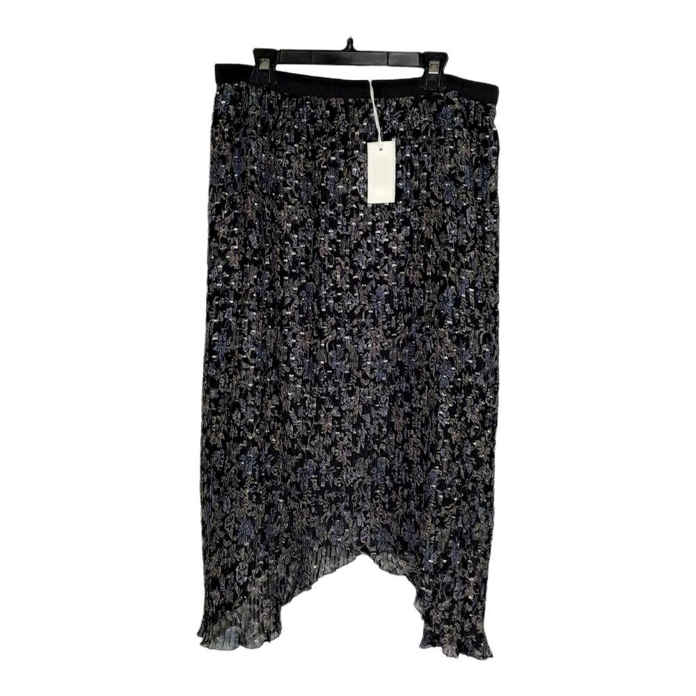 Good Hart Pleated Midi Skirt Asymmetric Fairy Grunge Whimsigoth Dark Floral M